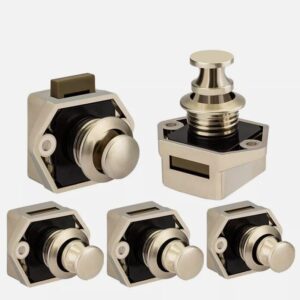 5x Mini Push Button Catch Lock Cupboard Door Motorhome Drawer Cabinet Latch Knob