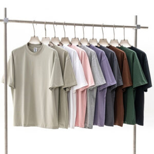 Street Long-staple Cotton Solid Color Short Sleeve