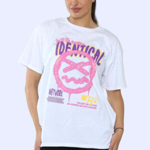 Ladies Identical Printed Short Sleeve T-Shirt Top