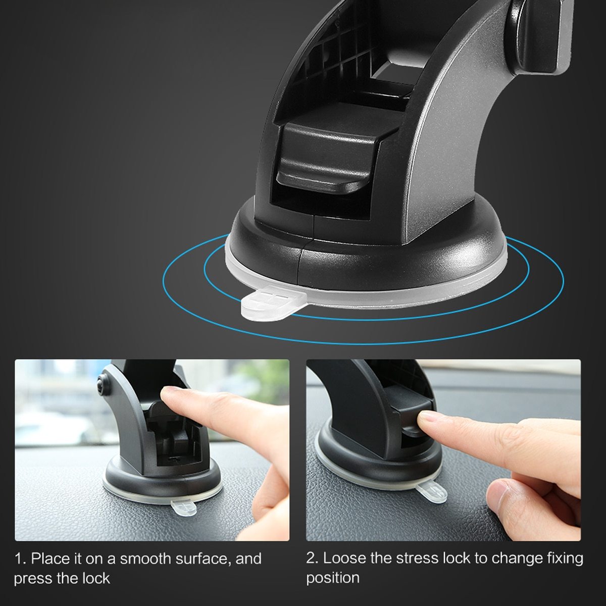 Car Phone Holder Long Rod Telescopic Car Dashboard Suction Cup Type - Image 4