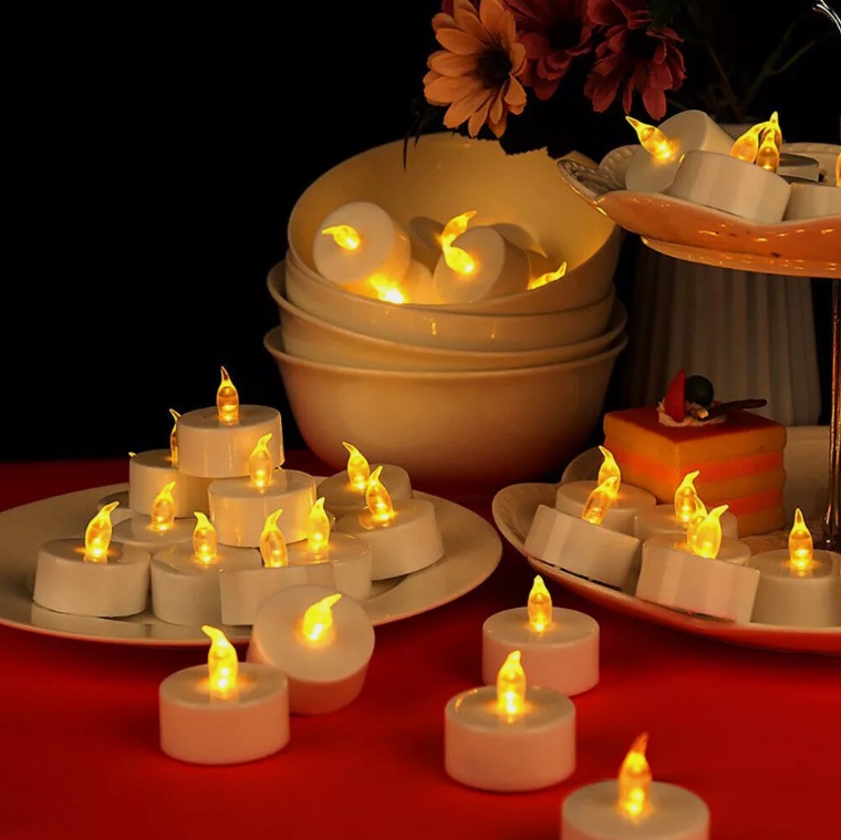 24PCS Led Tea Lights Candles LED FLAMELESS Battery Operated Wedding Party UK - Image 6
