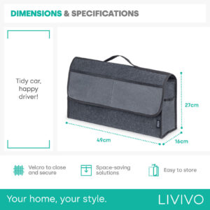 Portable Car Storage Box Foldable Car Trunk Storage Bag Storage Organizer Bag UK