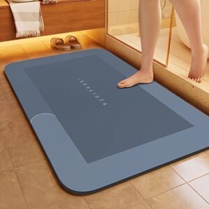 Quick-Dry Diatomite Bath Mat With Clover Design, Non-Slip Absorbent Bathroom Rug 50x80cm