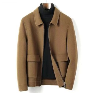 Men's Coat Thickened Double-sided Woolen Lapel Casual Woolen Coat