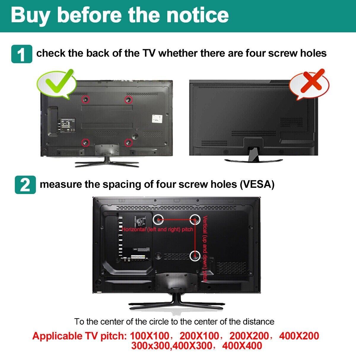 TV Wall Bracket Mount TILT For 26 32 40 50 55 Upto 63 Inch Flat LCD LED QLED TVs - Image 5