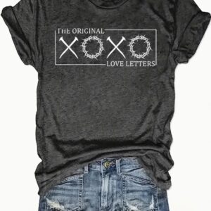 English Letters - Printed Round Neck Vest - Casual And Loose - Daily Wear - Women's Clothing