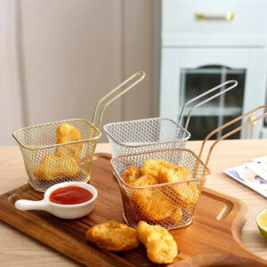 Stainless Steel Frying Basket Strainer Fryer French Fries Drain Frying Basket Snack Food Fried Net Basket Kitchen Cooking Tools