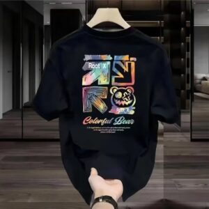 Fashion Letter Printed Round Neck Men's Top