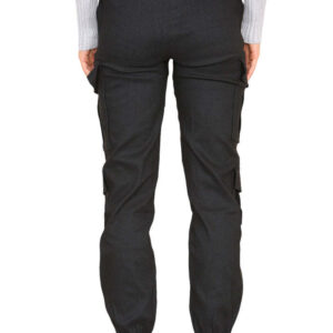 Cargo Pockets Pants Women High Waist Cropped Slim Fit Trouser