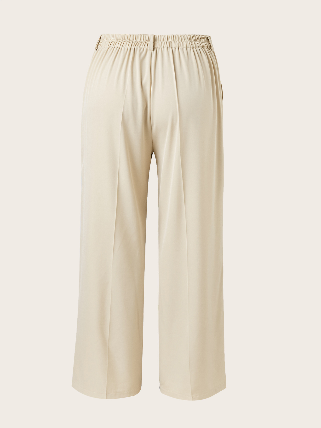 Women's Plus Size High Waist Straight Leg Trousers - Elegant, Polyester, Machine Washable, Casual Suit Pants For Women - Image 4