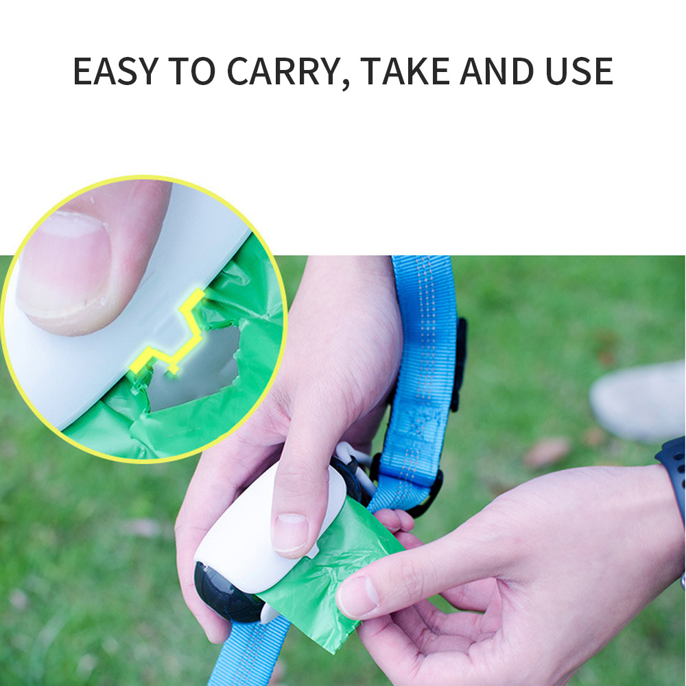 Dog Poop Bag Holder And Dispenser With Leash Attachment Pet Supplies Space Capsule Outdoor Biodegradable Dog Poop Bags Dispenser Attachable To The Leash Dog Accessories - Image 4