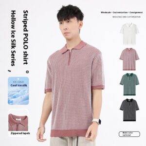 Ice Silk Polo Shirt Short-sleeved Men's High-grade Light Luxury Business