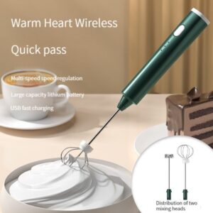 USB Rechargeable Handheld Egg Beater 3 Speeds Electric Milk Frother Foam Maker Mixer Coffee Drink Frothing Wand Foamer