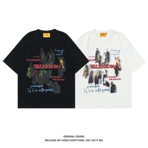 Summer American Retro Short Sleeve T-shirt Men's Cotton