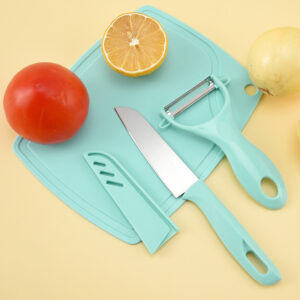 Stainless Steel Knife And Stainless Steel Peeler In One, Home Melon And Fruit Knife Cutting Board Set, Suitable For Cutting Fruits And Vegetables