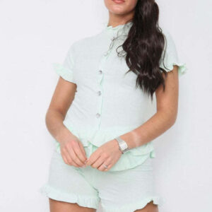 Diamond Frilled Edge Short Co-Ord Set