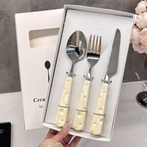 Imple Stainless Steel Cutlery Knife, Fork And Spoon, Cheese Wind, Tableware Set, Suitable For Home Use, Give Gifts