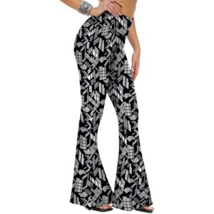 Palazzo Print Pants For Women Flare Leggings - Casual Boho Wide Leg Yoga Pants