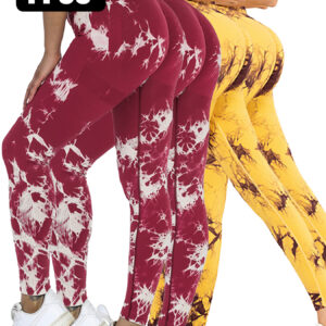 4pcs Tie-dye Yoga Pants Active Yoga Pants