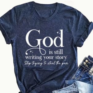 English Letters - Printed Round Neck Vest - Casual And Loose - Daily Wear - Women's Clothing