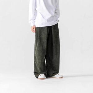 Retro New Chinese Fashion Wide Leg Leisure Straight Mopping Pants