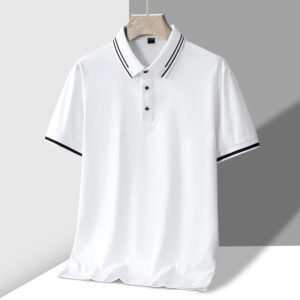 Men's Short-sleeved T-shirt Full Cotton Thin Section Business Lapel