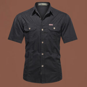 Workwear Short Sleeve Cotton Work Clothes Shirt Outdoor Loose Men's Shirt