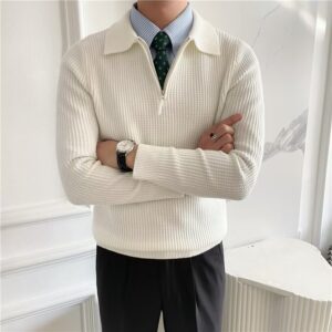 Men's All-match Solid Color Sweater Pullover Sweater
