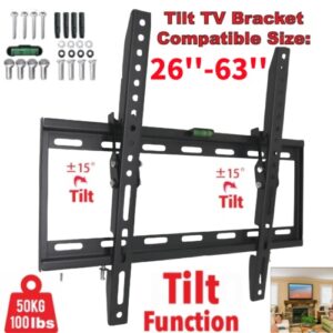 TV Wall Bracket Mount TILT For 26 32 40 50 55 Upto 63 Inch Flat LCD LED QLED TVs