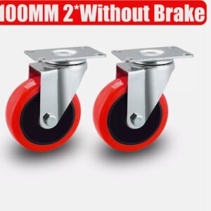 4x 100mm 700KG Heavy Duty Large Rubber Swivel Castor Wheels For Furniture - UK