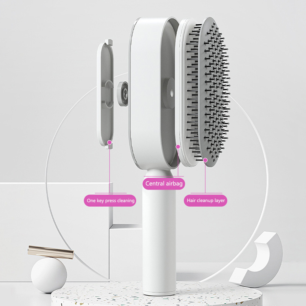 Self Cleaning Hair Brush For Women One-key Cleaning Hair Loss Airbag Massage Scalp Comb Anti-Static Hairbrush - Image 8