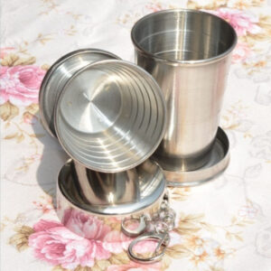 Stainless Steel Folding Cup -304 Stainless Steel, Compact And Portable, Not Easy To Deform, Suitable For Travel, Camping Picnic, Outdoor Shot Glass 250ml