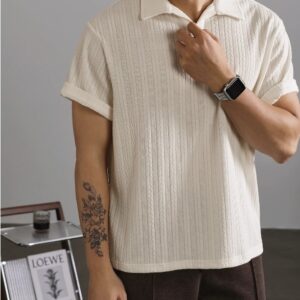Wheat Woven Texture Summer Breathable Slim Fit Business