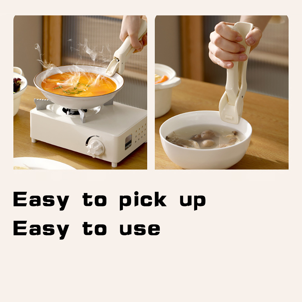 Anti-scalding Silicone Non-slip Take Bowl Clip Hot Plate Gripper, Stainless Steel Pot Clip Pan Gripper, Durable Bowl Holder Tongs Plate Retriever, Anti-scalding Dish Gripper - Image 8
