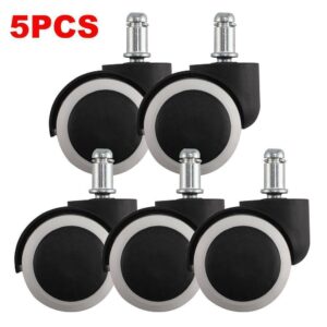 5x Soft Rubber Non Marking Castor Wheels 50mm 11mm Computer Office Chair Caster